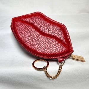 Pandora Kiss More Red Lips Coin Cash CC Purse w/ Keychain NWOT